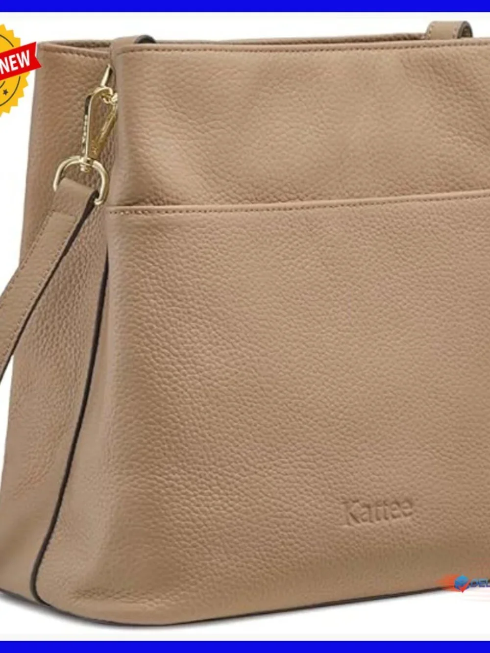 Leather Tote Crossbody Bucket Bag with 2 Detachable Straps, Fits Tablet
